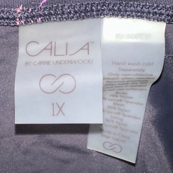 NWT Calia Wide Banded High Rise Swim Bottom in Botanical Garden Size 1X - Picture 3 of 13